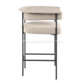 New design minimalist white fabric armrest bar chair